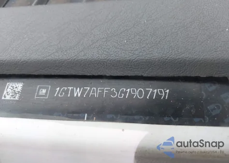 2016 GMC Savana 2500 Work Van из США, поврежденный, VIN 1GTW7AFF3G1907191